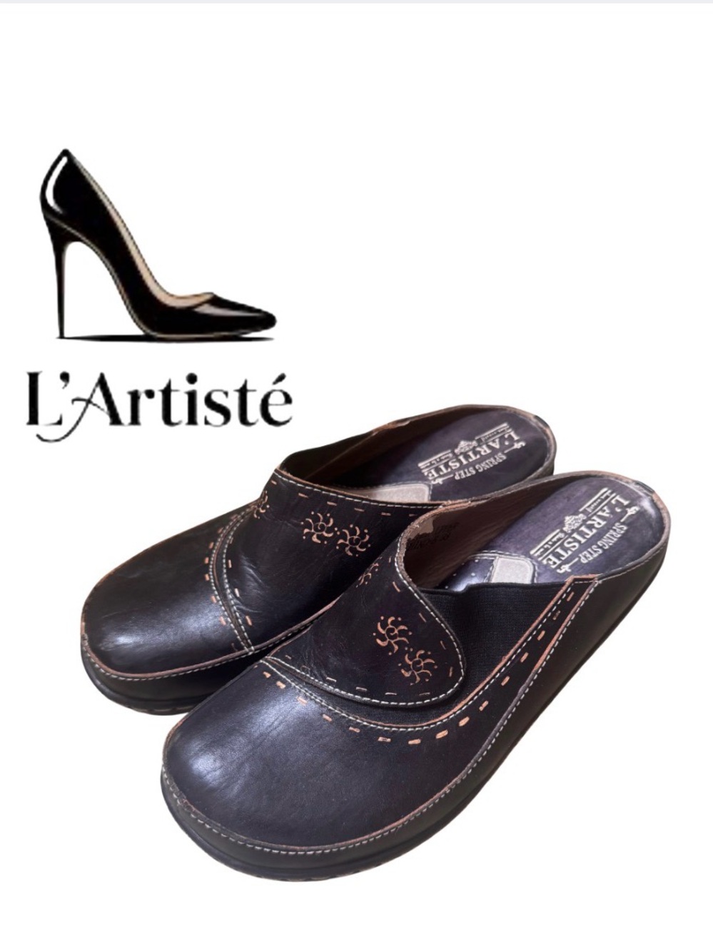 L’Artiste Black Spring Step Clogs